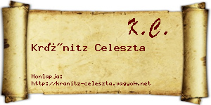 Kránitz Celeszta névjegykártya